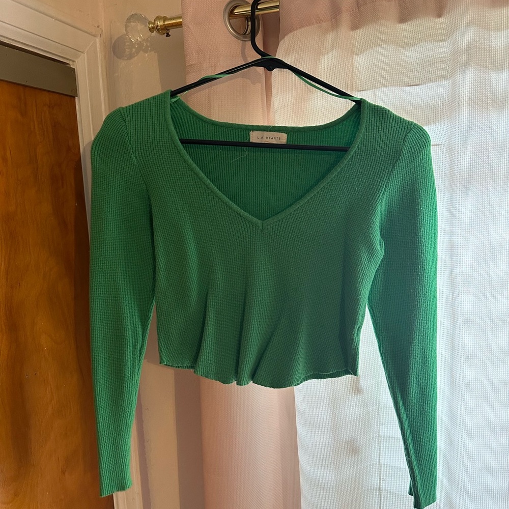 Green Pacsun Crop Sweater